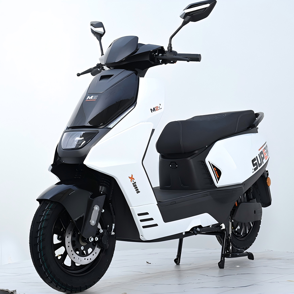 M2  1500W 12 Inch Electric Motorcycle M2, 60V/72V 20-32AH Lead Acid/Lithium Battery E-Scooter, 50-60km/h High Speed Commuter E-Moped with Disc Brake & Full LED Light
