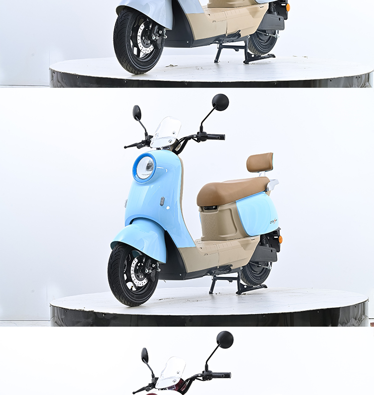 Q3 Electric Scooter 10 Inch, 48V/60V/72V 20AH Lead Acid/Lithium Battery E-Moped, 50-60km/h High Speed Motorcycle with Bluetooth, Reverse Function & Full LED Light